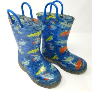 Komforme Dinosaur Rain Boot  / Led Lights On Bottom / Youth  / Size 7